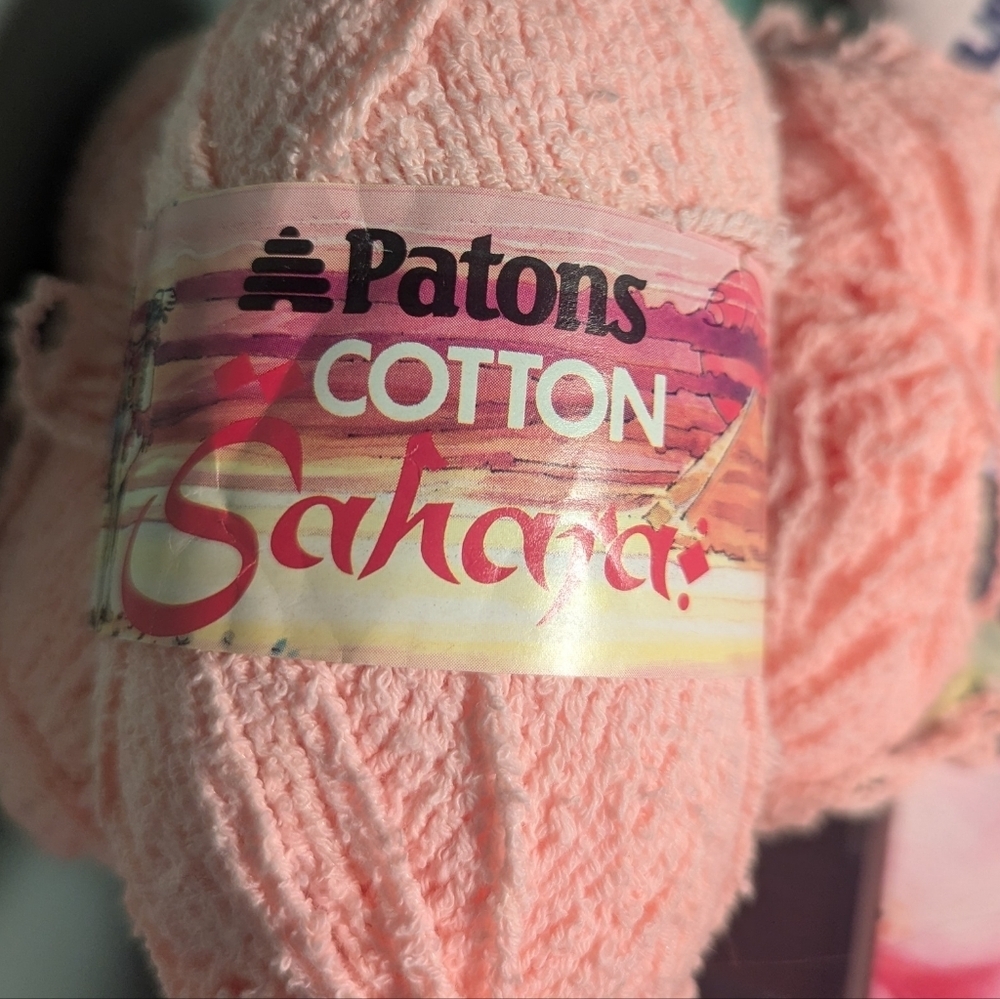 Patons Yarn Cotton Blend Sahara Petal Pink 4.4 oz Canada 3 Skeins Vintage